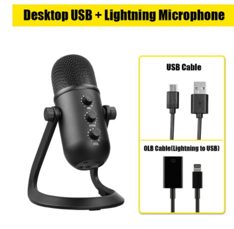 Computer Recording Dubbing Cable Microphone Live Broadcasting Equipment