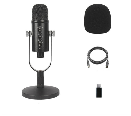 JIY Cross-Border Condenser Microphone Anchor Live K Song Recording Tuning Desktop Mobile Computer USB Wired Microphone