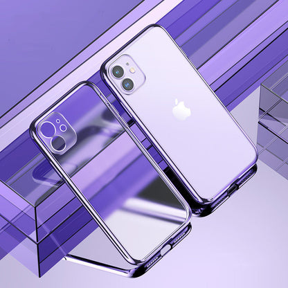 Compatible con Apple, funda de silicona suave mate con marco cuadrado chapado de lujo para iPhone 11 12 Pro Max Mini XR X XS 7 8 Plus SE cubierta transparente