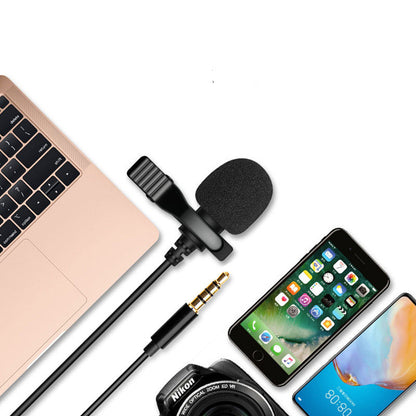 Collar Clip Microphone Mobile Phone Recording Microphone Portable Interview Microphone Video