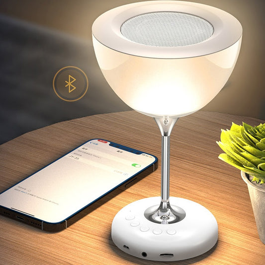 Creative Wine Glass LED Lamp RGB Colorful Night Light Home Decor Table Lamp Portable Atmosphere Light Bluetooth Music Speaker