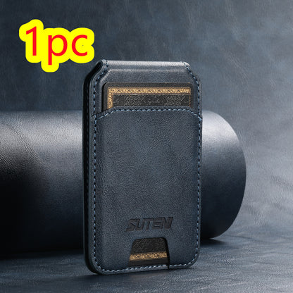 Soporte magnético para tarjetas de teléfono universal Android Anillo magnético MagSafe Cuero PU