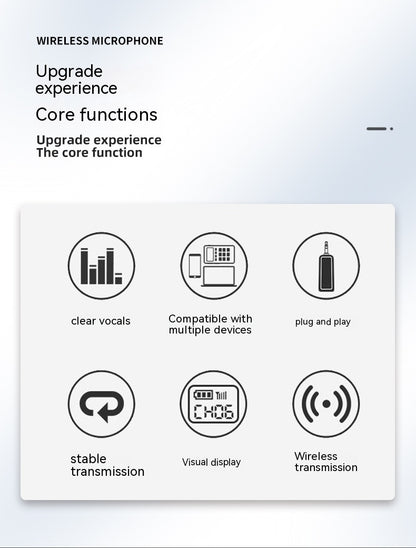 Household Wireless One-drag Two Moving Coil Microphone