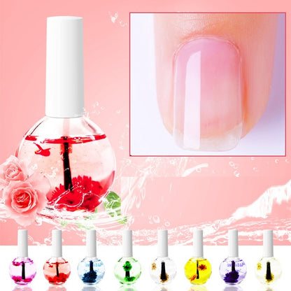 Belleza de uñas Flores secas Nutrición Tratamiento de uñas Aceite Anti-uñas Borde de uñas Capa base hidratante para uñas Solución nutritiva de flores secas naturales