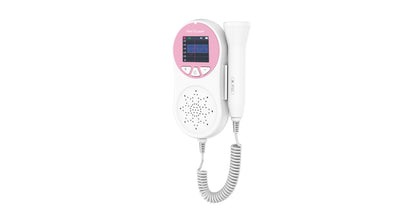 Pocket Fetal Doppler Digits Curve Display Pregnancy Baby Heart Rate Monitor,3Mhz Pink