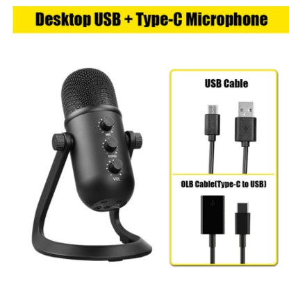 Computer Recording Dubbing Cable Microphone Live Broadcasting Equipment