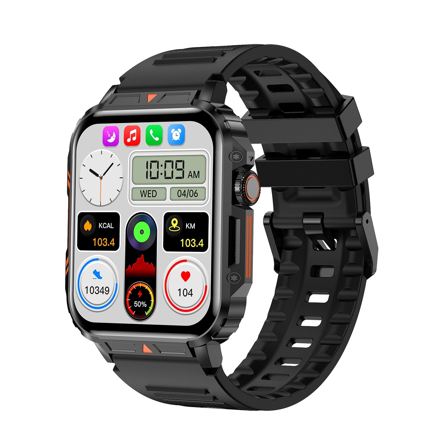 Reloj inteligente L81 para deportes al aire libre, cuadrado, con batería grande, resistente al agua, para iOS y Android, para responder llamadas 