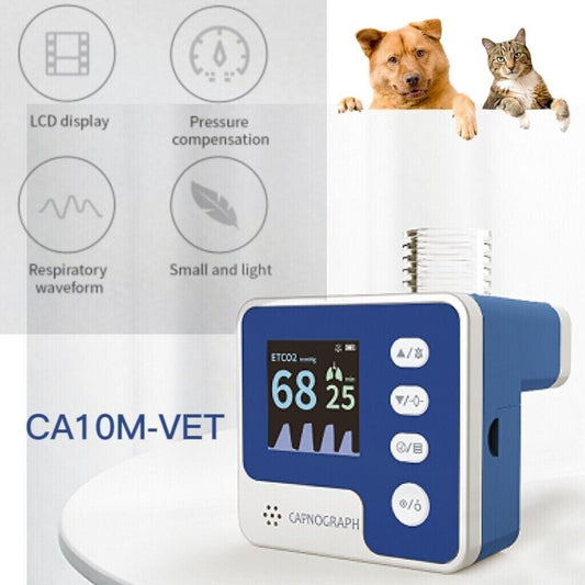 Veterinary Mainstream CO2 Capnograph Vet Respiration End-tidal ETCO2 Monitor CA10M