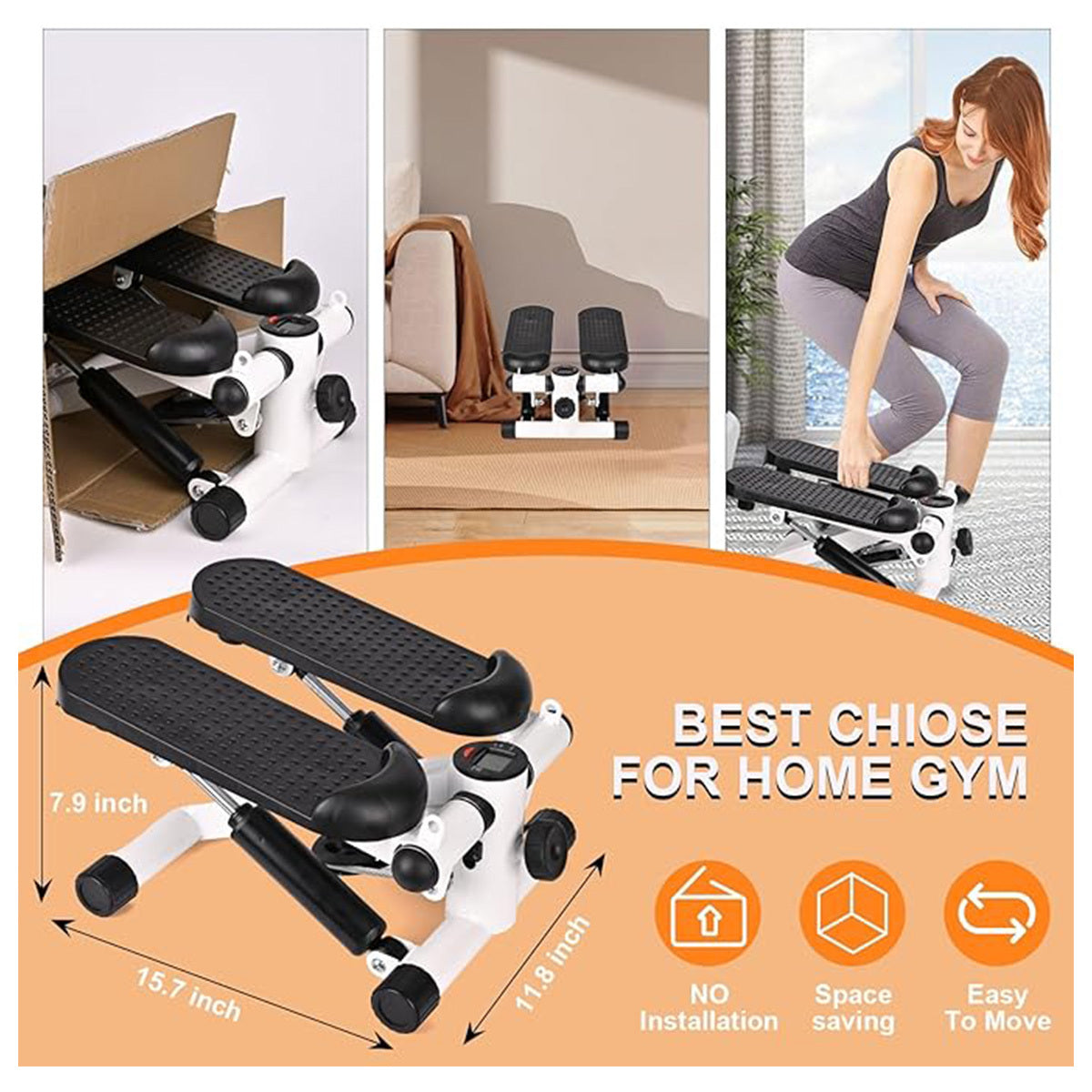 Máquinas de step con bandas de resistencia ajustables para ejercicios en casa, fitness, montañismo, multifunción, para entrenamiento cardiovascular profesional