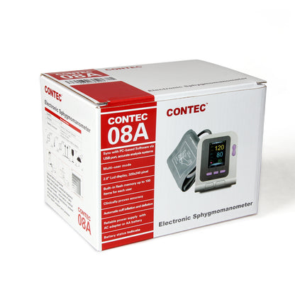 CONTEC CONTEC08A Upper Arm Digital Color LCD Blood Pressure Monitor With PC Software 4 CUFFS