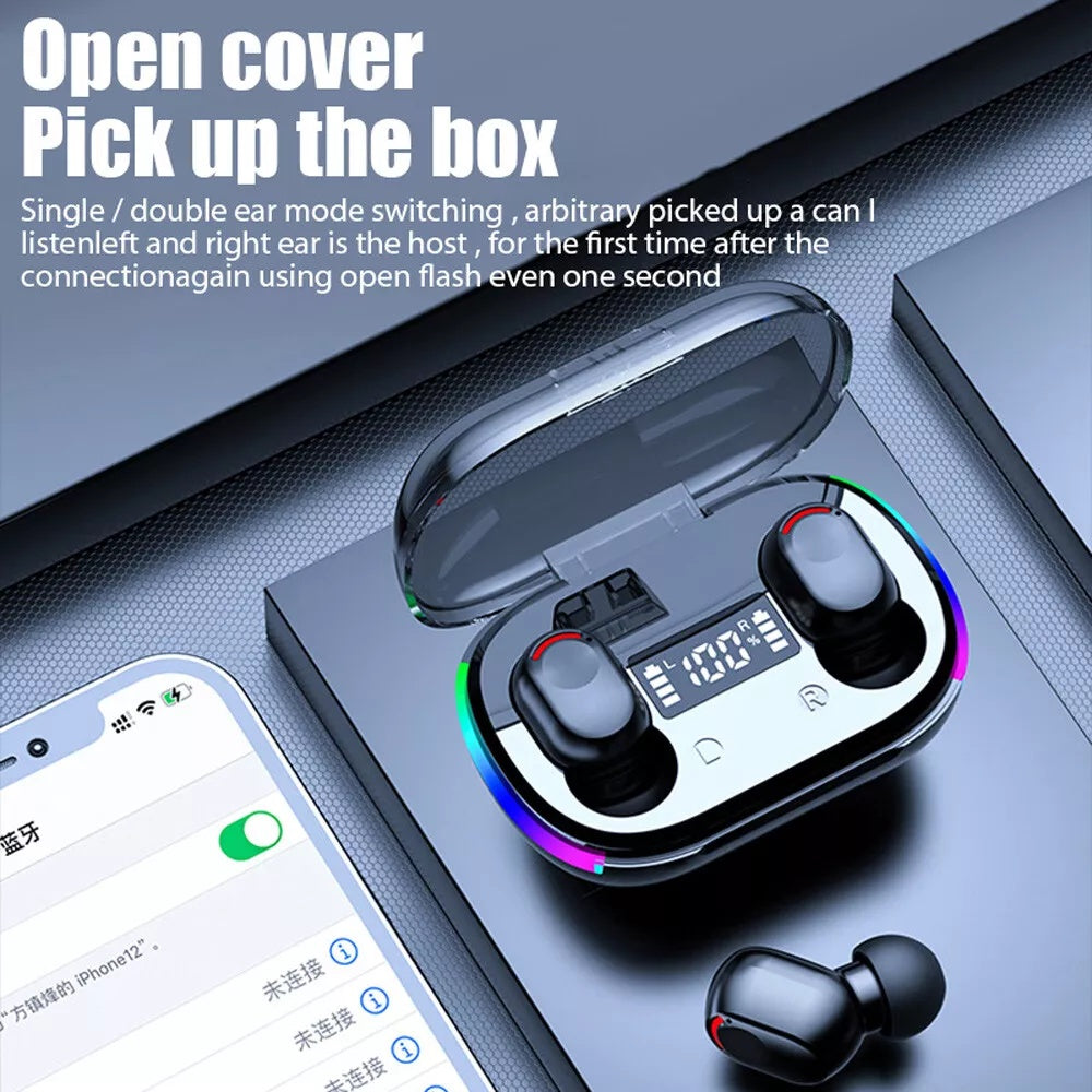 Mini Wireless Earbuds - Earbud Headphones With Digital Display Bluetooth Earbuds TWS 5.3 Wireless Headphones Earphone Waterproof For All Phones