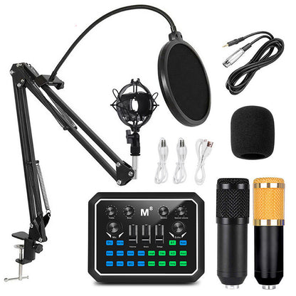 Aluminum Condenser Microphone Sound Card Set