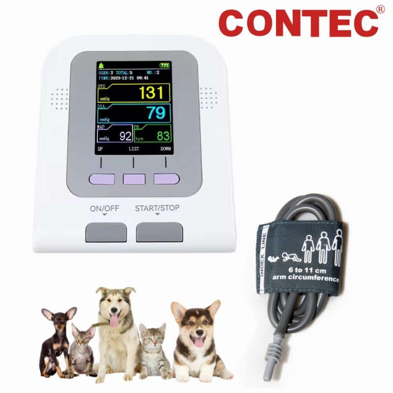 Veterinary Digital Blood Pressure Monitor CONTEC08A Vet NIBP Cuff Electronic Sphygmomanometer